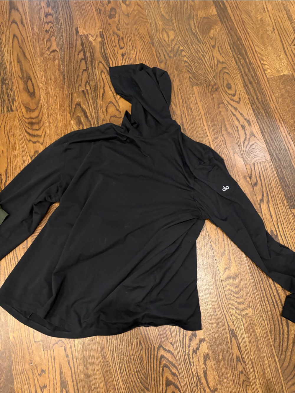 ALO Yoga Men's Black Crewneck Hooded Sweater